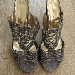 Women's Silver Glitter Heels Size 11